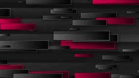 Red and black glossy geometric abstract technology motion background. Seamless looping. Video animation Ultra HD 4K 3840x2160