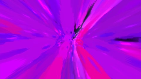 Abstract Multiple Color Particle Effects Warping Into Center