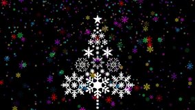 Christmas Tree Snow Snowing Snowflakes 4K Loop