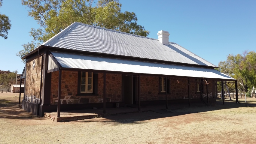 Buildings of the old telegraph station in Alice Springs town. An historic landmark in Alice Springs, Northern Territory, Central Australia. Outback Red Center desert.