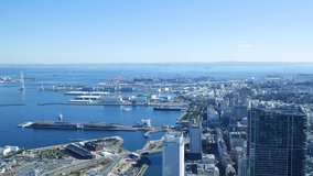 Scenery of Yokohama city in Japan. Video of the city and the harbor.