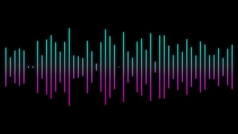 Digital sound wave equalizer. Sound wave isolated on black background. Equalizer in the style of a popular social network