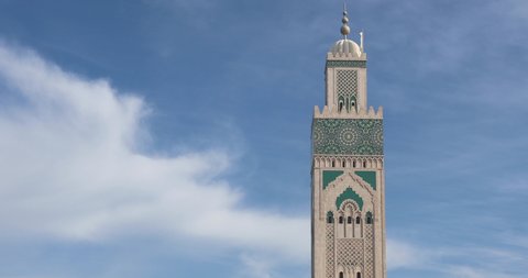 

Time lapse Mosque minaret Hassan in Casablanca, Morocco