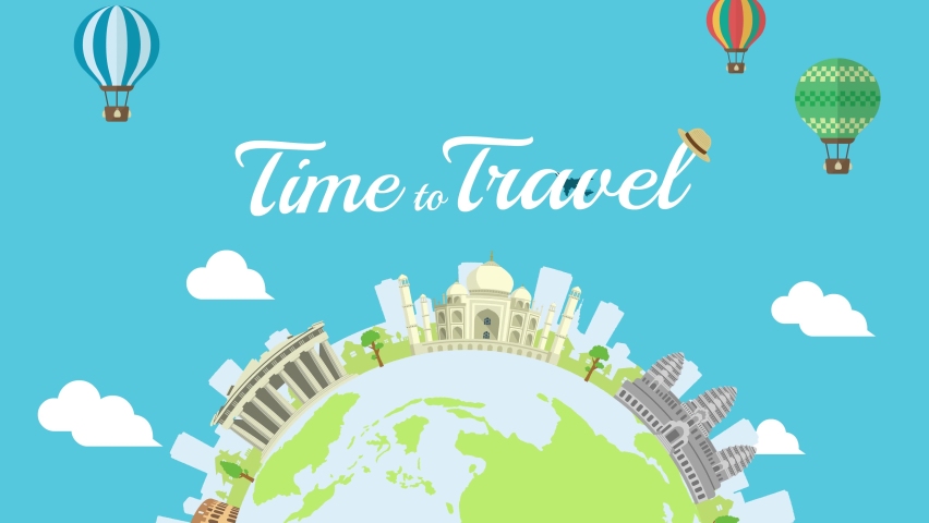 travel vacation sightseeing animation banner 4k Stock Footage Video ...