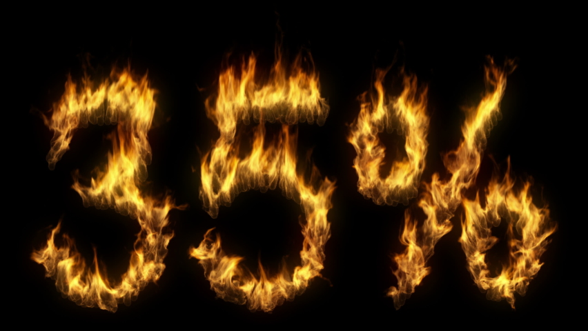 3D animation of thirty five percent text discount sale on fire with luma matte | Shutterstock HD Video #1064599471