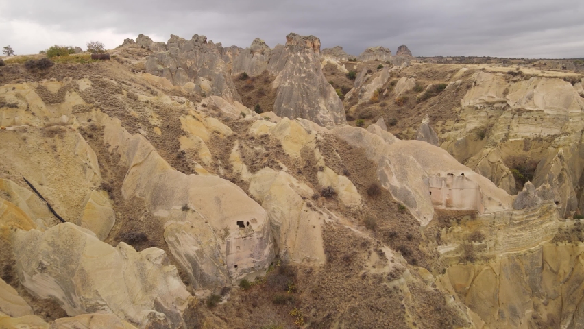 Cappadocia landscape aerial view. Turkey. Goreme National Park