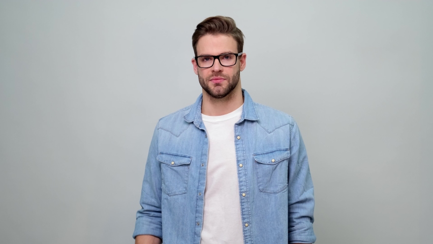 young caucasian man hand counting from 1 to 5.