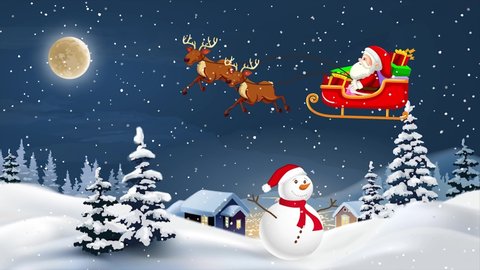 Christmas Winter Fall Snowman Tree Santa Stock Footage Video (100% ...