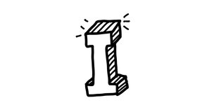 Cute Hand Draw Alphabet Letter I  Sketch Animation