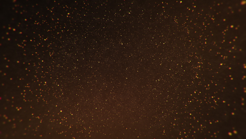 Dolly in of golden stellar space abstract background with sparkling particles pattern. 4k animation.  Royalty-Free Stock Footage #1064647948