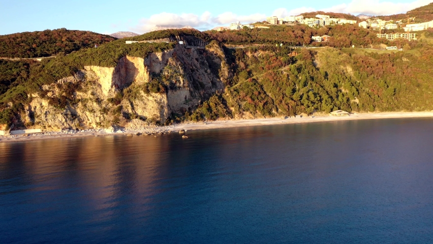 Cliffs on Jaz Beach near Budva, Montenegro.