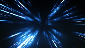 High Speed Flying Lines 3d Animation in Seamless Looping Traffic. Sci-fi Digital Footage Electric Move of Dynamic Streaks in Dark Backdrop. Neon Glowing Rays of Hyperspace in Time Travel Illustration - Powered by Shutterstock - Get 15% off with code: PIKWIZARD15