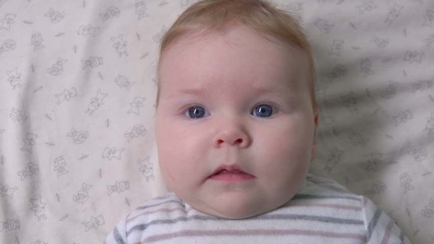 Happy Blue Eyed Baby Is Looking Stock Footage Video 100 Royalty Free Shutterstock