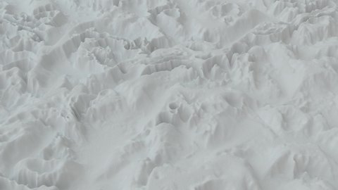 Abstract background with white landscape noise wave field. Detailed displaced surface. Modern background template for documents, reports and presentations. Sci-Fi Futuristic. 3d animation 