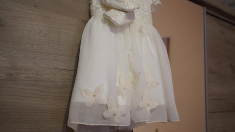 christening little girl dress detail 