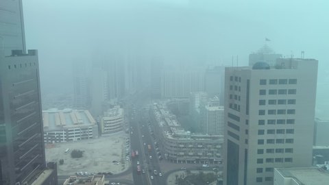 Kuwait City - December 20th 2020: Fog over Kuwait City