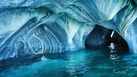 Marble caves of Child animated water. 