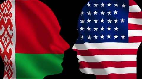 Animation For Illustration Of International Political Relations Of America And Belarus