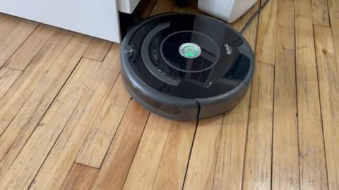 Quebec, Canada - 12-29-2020: Roomba 671 brand robot vacuum cleaner