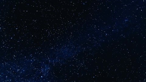 Dark starry sky with milky way galaxy and stars in endless universe in deep blue night Time lapse