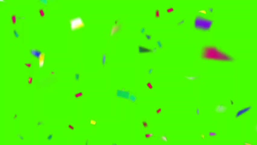 Colorful Confetti Falling On Green Screen Background 3D Animation 4K. Celebrate the holidays. Easy to put it into your scene or video. confetti celebration, birthday party, anniversary party. Royalty-Free Stock Footage #1064799355