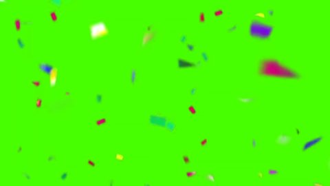 Colorful Confetti Falling On Green Screen Background 3D Animation 4K. Celebrate the holidays. Easy to put it into your scene or video. confetti celebration, birthday party, anniversary party.