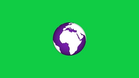 Earth Globe 3D Animated Icon on Green Screen Background. 4K Animated 3D Icon to Improve Your Project and Explainer Video.