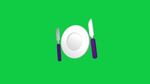 Dish 3D Animated Icon on Green Screen Background. 4K Animated 3D Icon to Improve Your Project and Explainer Video.