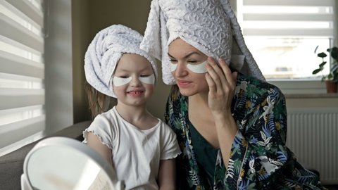 Mother daughter shower together Stock Video Footage - 4K and HD Video