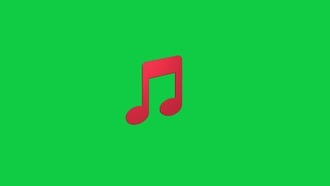 Music Note 3D Animated Icon on Green Screen Background. 4K Animated 3D Icon to Improve Your Project and Explainer Video.