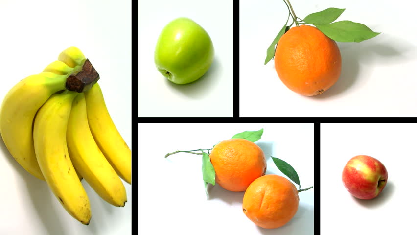 split screen fruits