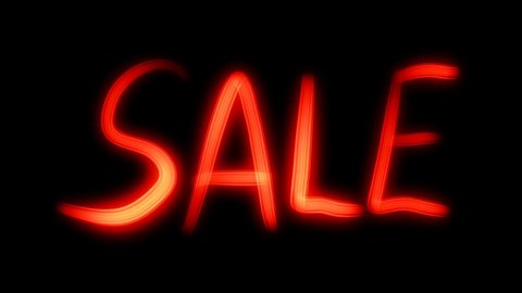 SALE animation. Sales and discounts. text Black Friday banner 4K video. Looped animated " SALE" text with neon effect.