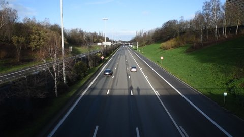 Anderlecht, Brussels Capital Region - Belgium - 12 27 2020: Vehicles driving the circular highway around Brussels