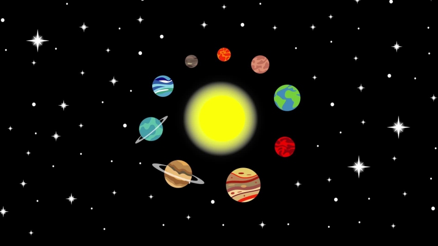 cartoon solar system video animation Stock Footage Video (100% Royalty ...