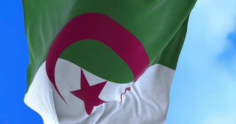 Seamless loop of Algerian flag.