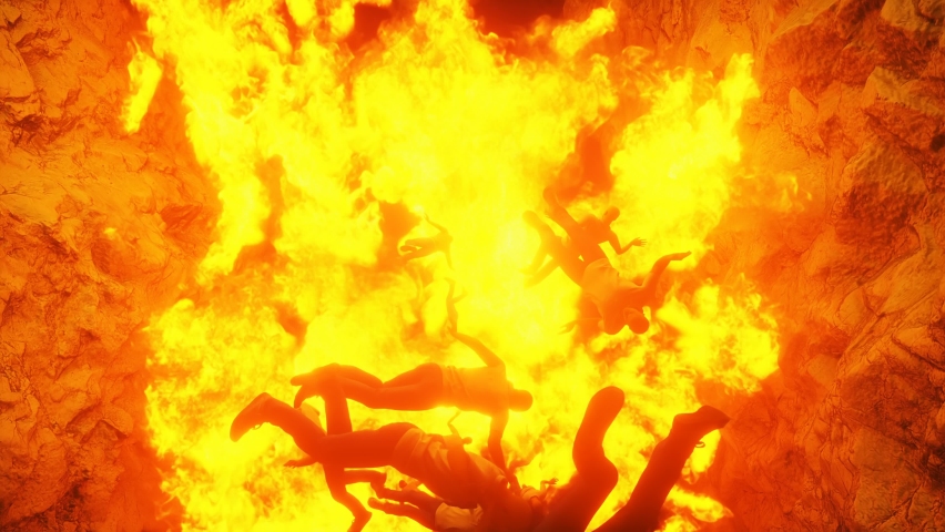 Sinners Fall To Hell Fire Stock Footage Video 100 Royalty Free Shutterstock