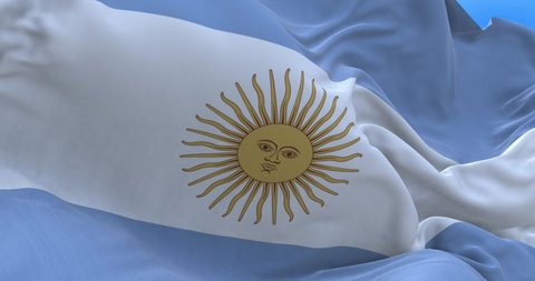 Seamless loop of Argentinian flag.	