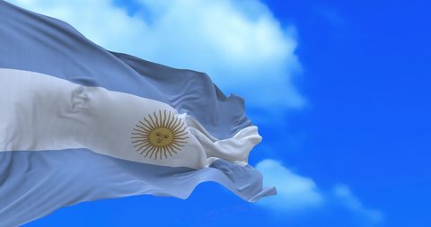 Seamless loop of Argentinian flag.	