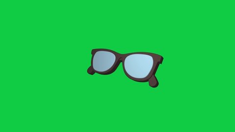 Eyeglasses Hand Drawn Green Screen Floating Stock Footage Video (100%