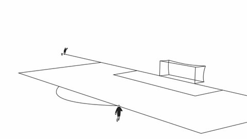 First Time Volley Goal. 2D Football Goal animation. Hand drawn animation