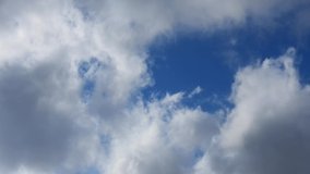 Abstract time-lapse loop still video of beautiful cloudscape on deep blue sky