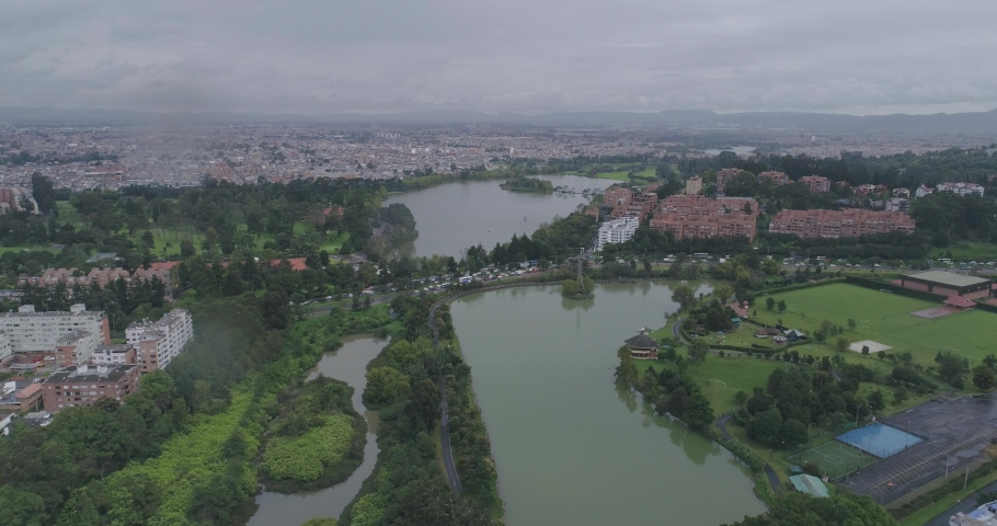 Beautiful wetlands inside the city - 4K Drone shots - City landscape