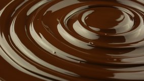 melted hot dark chocolate swirl, high quality melted chocolate spiral video, pastry art