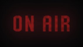 On Air Sign on Red LED Pulsing Seamless Loops Animation - Powered by Shutterstock - Get 15% off with code: PIKWIZARD15