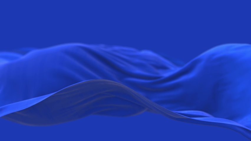 4k Wave Blue satin fabric Background.Wavy silk cloth fluttering in the wind.tenderness and airiness.3D digital animation of seamless flag waving ribbon streamer riband.  | Shutterstock HD Video #1064898205