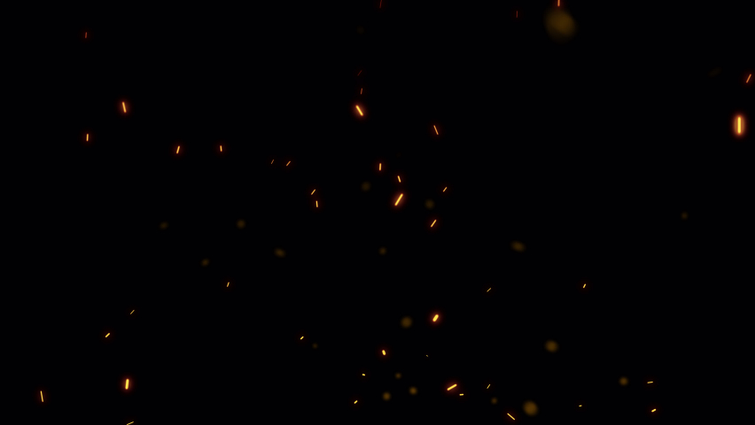 Abstract seamless loop fire ash sparks rising up with transparent alpha channel can be used for overlay your project. 4K 3D chaotic motion of fiery orange glowing flying ember burning ash particles. Royalty-Free Stock Footage #1064936812