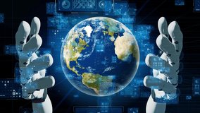 Global network concept. Robot hand. Sustainable Development Goals. SDGs. 3D rendering. - Powered by Shutterstock - Get 15% off with code: PIKWIZARD15