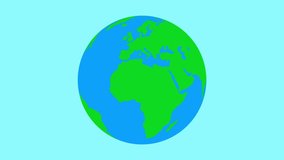 Minimal Green Blue Globe Seamless Loop 
Flat Colorful Geographical Motion Background