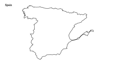 Outline Vector Map Spain Simple Spain Stock Vector (Royalty Free ...