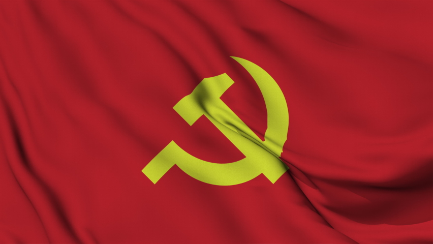 high resolution 4k communist flag waving Stock Footage Video (100% ...